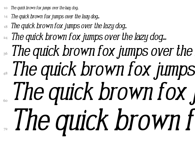 Gabriel Serif font waterfall